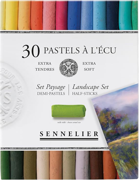 SENNELIER Extra-Soft French Half Pastel Landscape Professional Artist Box Set, 30-Colors