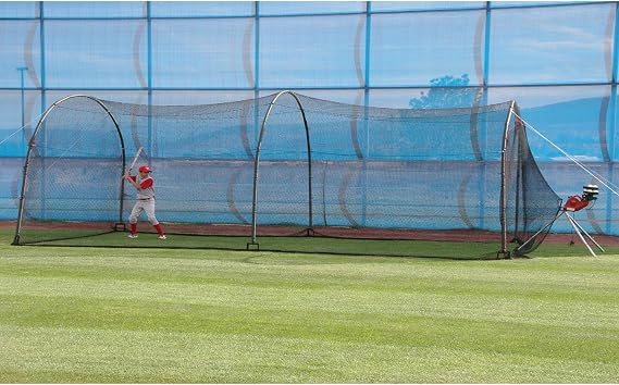 Heater Sports Xtender 30' Baseball & Softball Batting Cage Net & Frame (Machine NOT Included) - Durable Fiberglass Frame and Polyester Netting | Ideal for Batting Training for Kids, Teens, Adults