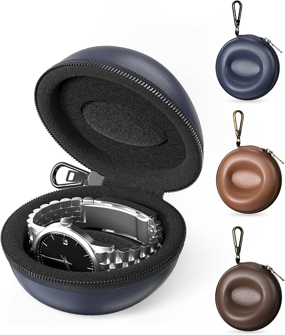 ProCase Single Watch Travel Case with Carabiner Clip, EVA Hard Shell