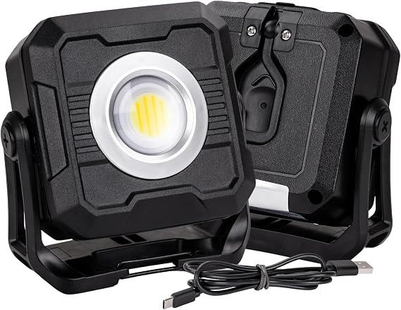 COB Rechargeable Work Light, 1000LM Portable Magnetic Foldable COB Flood Light with 3 Lighting Modes & 360Rotatable, IP54 Waterproof Worklight for Camping, Fishing, Car Repair, Hiking,Garage