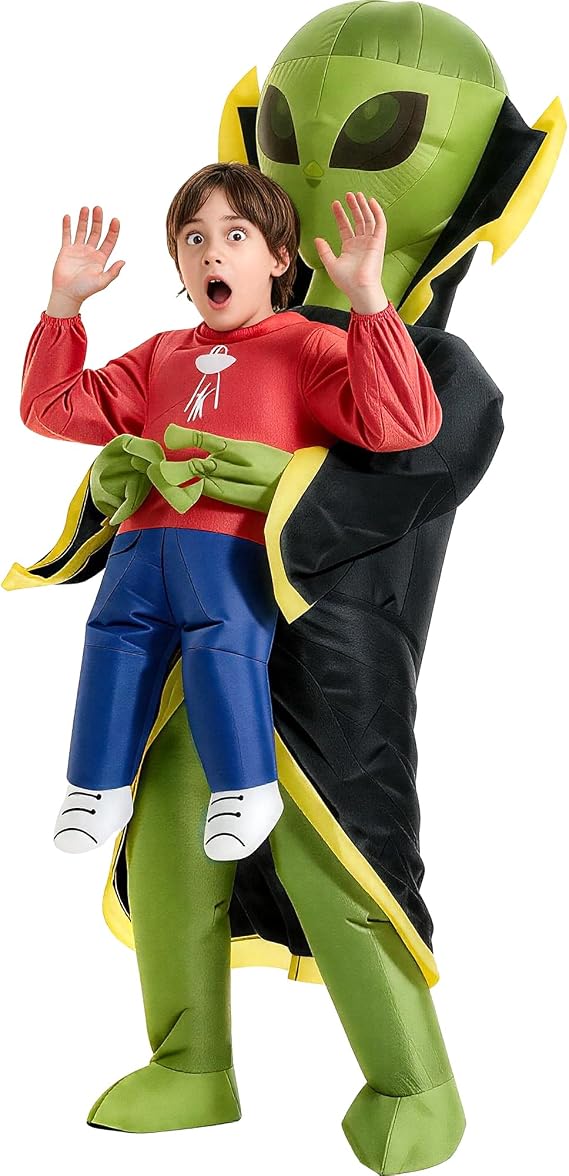 One Casa Inflatable Alien Costume for Kids,Blow Up Halloween Suit