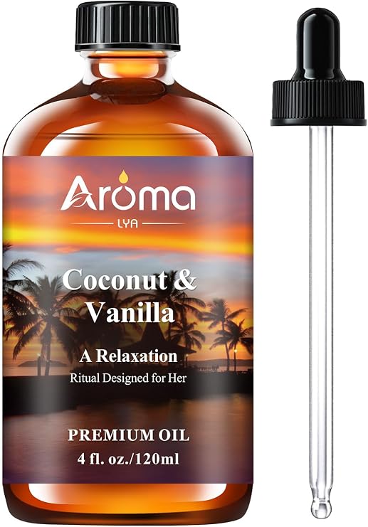 Coconut Vanilla Fragrance Oil for Diffusers & Home Fragrance 4 Fl Oz | Scented Oil for Home Diffusers, Aromatherapy, DIY Soap