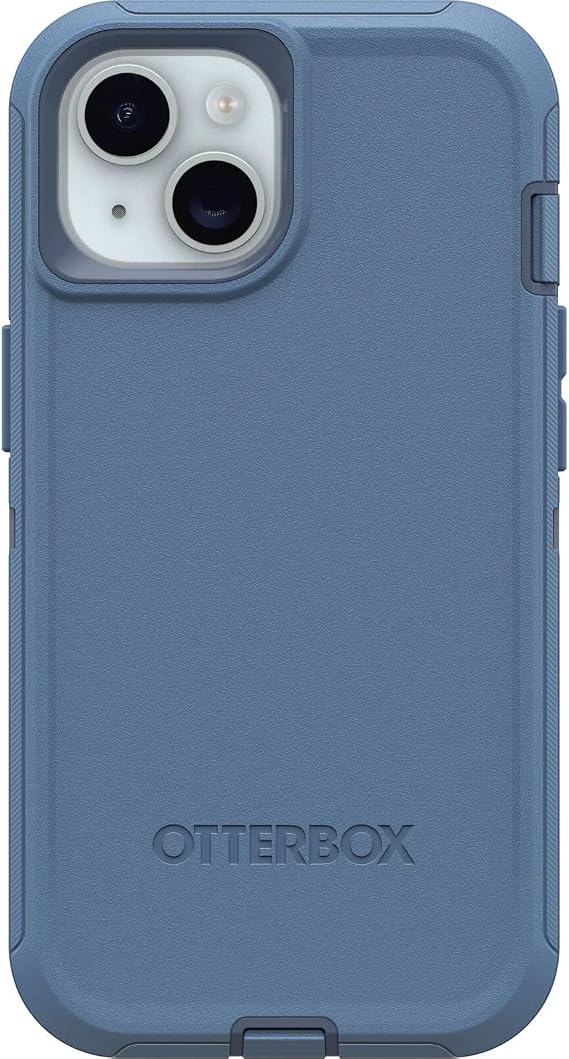 OtterBox iPhone 15, iPhone 14, iPhone 13 (Only) - Defender Series Case - Baby Blue Jeans (Blue) - Case Only - Screenless - Rugged & Durable - with Port Protection - Non-Retail Packaging