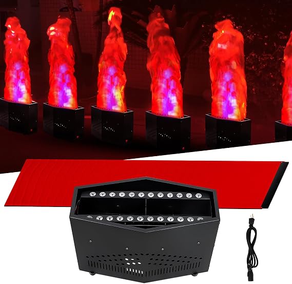 Fake Fire Flame Light with 36 LED Light 5ft Artificial Simulated Flames Lamp Atmosphere Effect for Stage Halloween DJ Party Lighting Nightclub Campfire Party Special Holiday