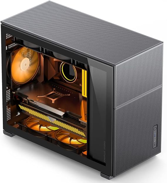 JONSBO D31 MESH Black Micro ATX Computer Case, MATX/ITX Mainboard/Support RTX 4090(335-400mm) GPU 360/280AIO,Power ATX/SFX: 100mm-220mm Multiple Tool-Free Design,Black