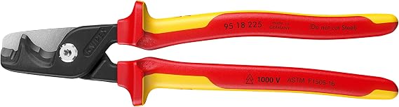 KNIPEX Tools 95 18 225 SBA StepCut XL Cable Shears-1000V Insulated, 9"