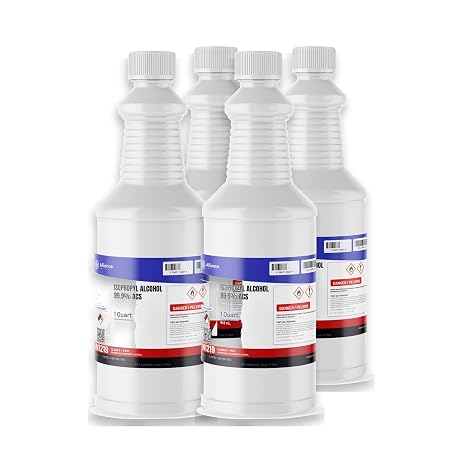 Alliance Chemical Isopropyl Alcohol 99.9% - ACS Reagent Grade - 4 Quarts (1 Gallon) - High Purity Lab Grade Solvent - Rubbing Alcohol for Laboratory, Lab Equipment & Electronics - Made in The USA