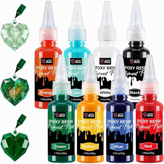 LET'S RESIN 8-Color Resin Pigment Paste, 14.27oz Concentrated Color