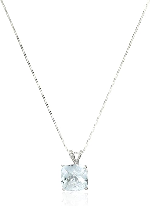 Amazon Essentials 14k Gold 8mm Gemstone Pendant Necklace for Women with 18 Inch Box Chain (previously Amazon Collection)