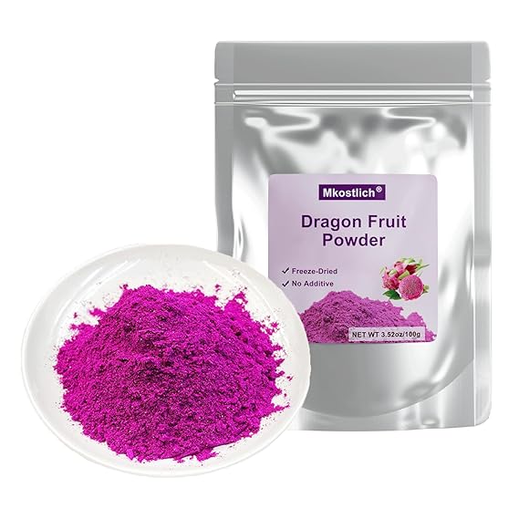 Mkostlich Dragon Fruit Powder for Baking, 3.52oz/100g Pitaya Powder