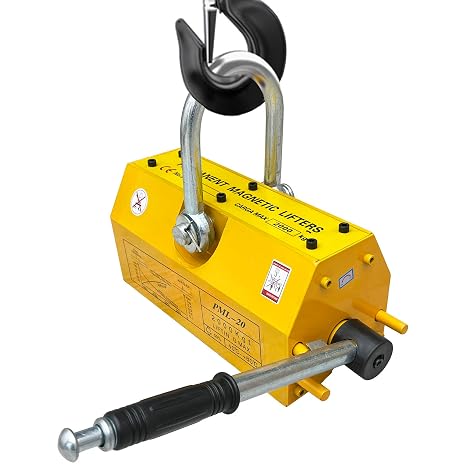 INTSUPERMAI Steel Magnetic Lifter Lifting Magnet with Release Crane Magnet Heavy Duty Permanent Lift Magnets for Hoist Shop Crane Block Board 4400LB / 2000KG