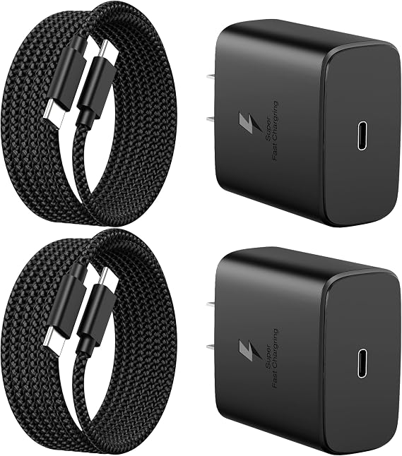 WZXHU 45W Super Fast Charger Type C Compatible with Samsung Galaxy, USB C Wall Charging for Samsung Galaxy S26/S25/S25 Ultra/S25+/S24 Ultra/S24/S24+/S23/S22/S21/S20 (2 Pack)