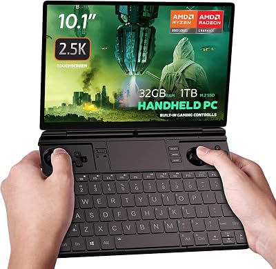 GPD Win MAX 2 2025 Handheld Gaming PC with AMD Ryzen 7 8840U, Radeon 780M GPU, 32GB RAM, 1TB SSD with 4G Module, OcuLink, 10.1 IPS Display, Gaming Controls, Keyboard and touchpad