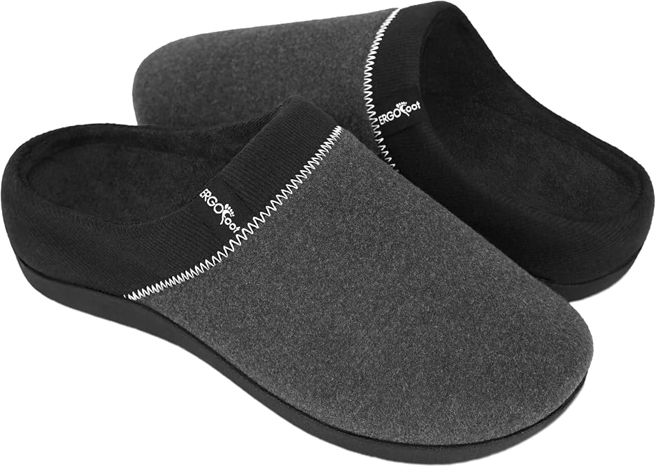 ERGOfoot Orthopedic Slippers with Arch Support for Women Men