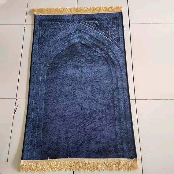 Prayer Mat Muslim Vintage Prayer Mat Rectangle Non-Slip Prayer Mat Tassel Velvet Portable Home Turkish Muslim Prayer Mat Prayer Soft Travel Gift 50*90cm