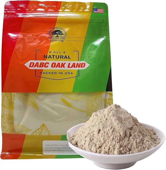 1LB Panax Notoginseng Powder, 100% Natural Yunnan - Notoginseng Powder, Many Years Notoginseng Root Heads Grown Whole Panax Notoginseng Tian Qi for Wellness, Tea, Soup 1 Pound/Bag