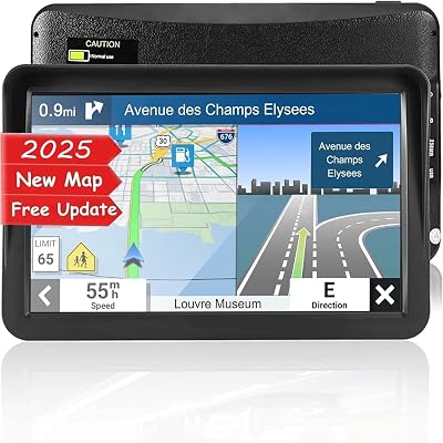 GPS Navigator for Car Truck RV, 9-inch High-Definition Touch Screen,2025 Maps Free Lifetime Updates, Support Voice Turn Direction GuidanceSpeed and Red Light WarningCustom Truck Routing
