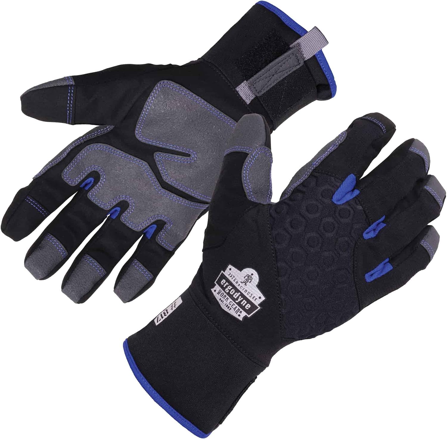 Ergodyne unisex adult Glove,thermal Insulated, Touchscreen, Palms Reinforced Thermal Winter Work Gloves, Black, Small US