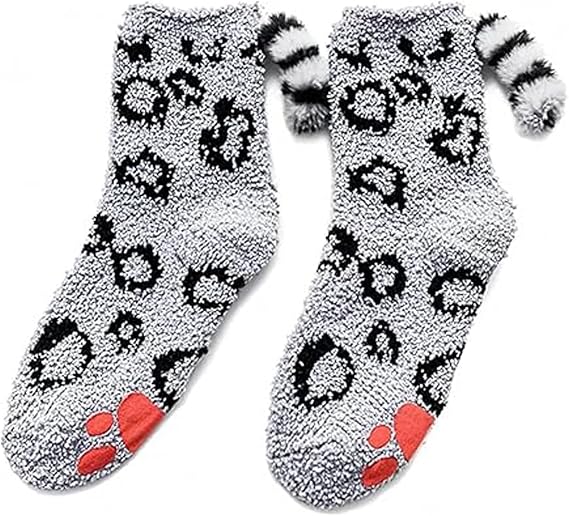 Benefeet Sox Women Fuzzy Socks Funny Cat Gifts Cozy Soft Fluffy Winter Warm Sleeping Cute Animal Slipper Socks for Cat Lover