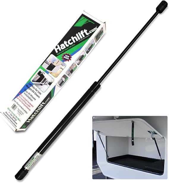 Hatchlift RV Door Lift Kit Medium-Duty Hydraulic Strut for Secure, Easy Access to Storage, Cargo & Compartment Doors Durable and Reliable Support Fits RV Doors 28 to 32 Inch in Height - Medium