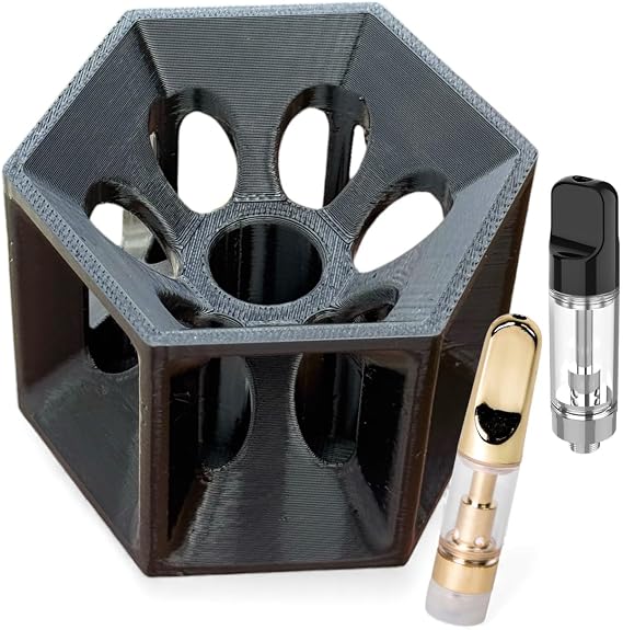 Hexagon 510 Cartridge Storage Stand - Upright Holder for 6 Cartridges and 1 Pen - Desktop Organizer - Black