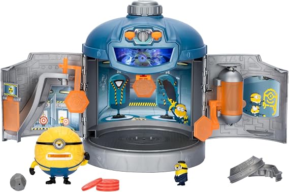 Minions Despicable Me 4 - Mega Transformation Chamber | Transform AVL Jerry Into Mega Jerry | Chamber Opens Out to Transform Into an AVL Training Center Playset | with Lights & Sounds