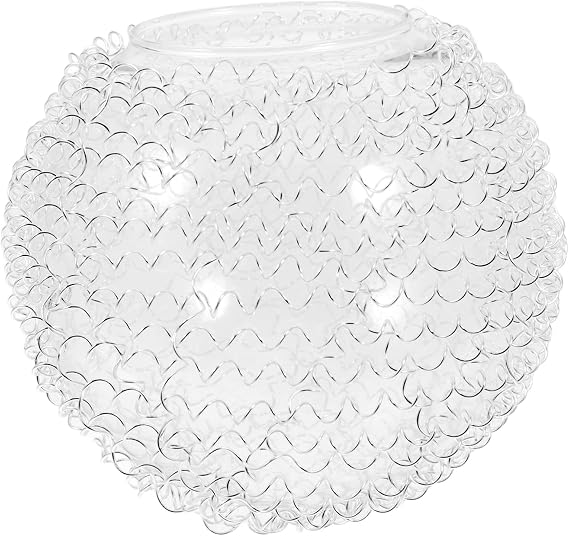 Glass Lamp Shade Replacement Globe Pendant Light Cover with Silver Aluminum Wire Frame Transparent Glass Shade for Living Bedroom Study Bar Cafe Lighting Fixture