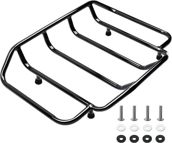 MoKitDora Tour Pack Luggage Rack Trunk Top Rack Compatible with Harley 1984-up Touring CVO Street Electra Road Glide King Ultra Limited, Black