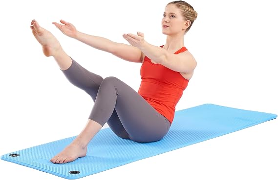 OPTP Pro Fitness Mat - Soft, Half-Inch Thick Indoor or Outdoor Workout Mat - Pilates and Yoga Exercise Mat - For Fitness Training - 70 x 23 Inches, Blue