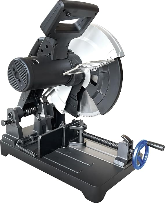 KAKA INDUSTRIAL Metal Chop Saw 14-Inch, 15-Amp Motor, Cuts Steel, Rebar, Iron, Aluminum, 0-45 Adjustable Angle CHS-355