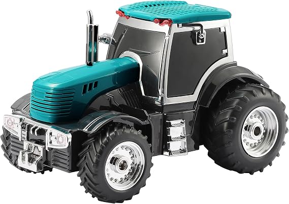 Tractor Head Bluetooth Speaker unique Bluetooth car speaker with HD stereo, TWS pairing, LED party lights, portable wireless outdoor speaker, car model decoration, and a great gift for men(Green)