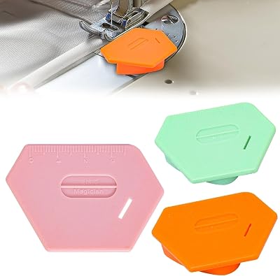 3 Pack Magnetic Seam Guide, Multifunctional Magnetic Seam Guide for Sewing Machine with Scale, Polygonal Magnetic Hemmer Seam Guide for Sewing Machine, Sewing Accessories Supplies