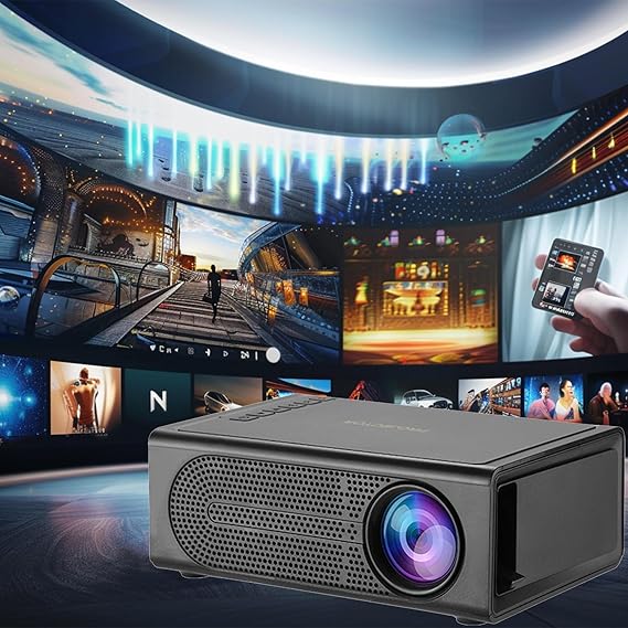 Portable Wall Projector, Mini Projector for Bedroom with Remote LED, Phone Projector 1080P HD, Projector for Living Room Bedroom USB/AV/Memory Card
