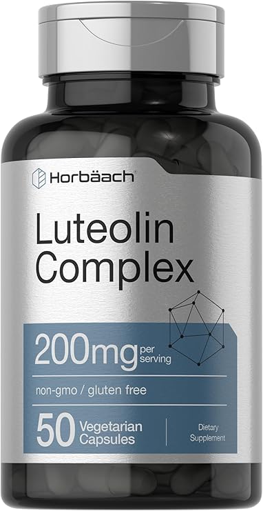 Horbaach Luteolin Supplement | 200mg | 50 Capsules | Complex with Rutin | Vegetarian, Non-GMO & Gluten Free