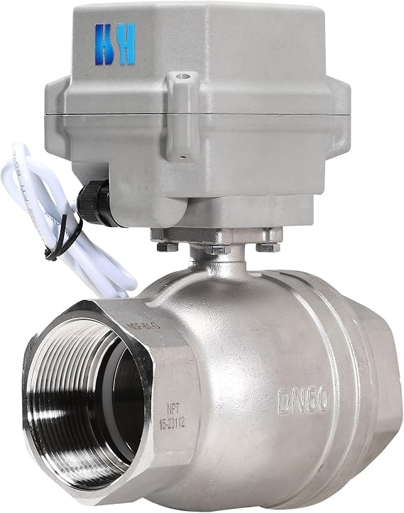 2" DN50 NPT 2 Way 12VDC 9-24VAC/DC Stainless Steel Normally Closed Electrical On/Off Motorized Ball Valve