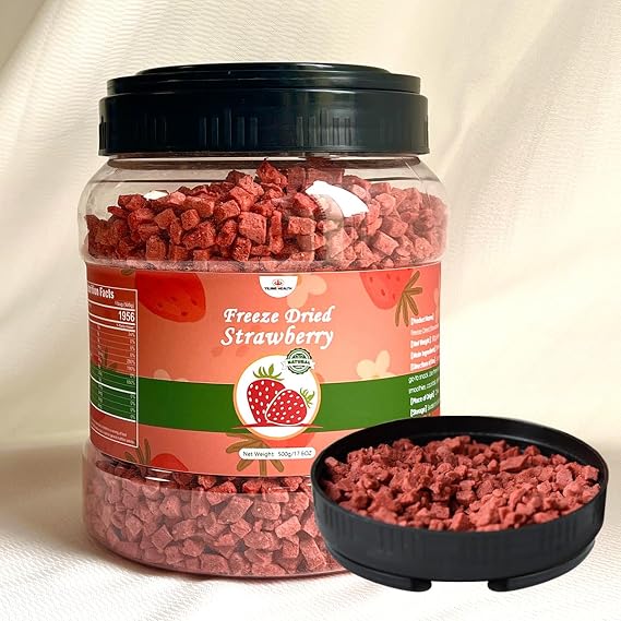 Freeze Dried Strawberries Pieces 17.6 Oz/500g, Crispy Dried Strawberries