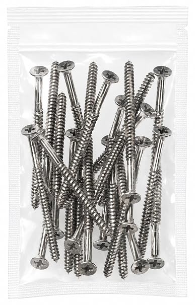 Satin Silver Nickel Wood Screws 9 X 3 Inch Extra Long Door Hinge Screws - Door Security Screws - 24 Pack