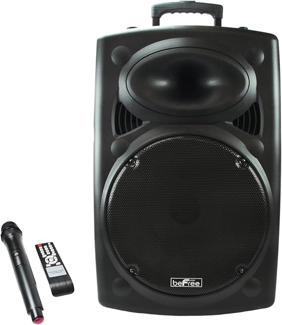 beFree Sound 15" Battery Powered Portable Bluetooth PA Speaker