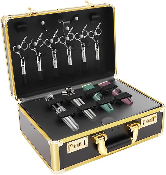 Large Makeup Bag Password Barber Bag Makeup Case Organizer Box with Handle, Secure Lock ，Compartments, Portable Hard Travel Case for Barber Tools & Cosmetics 40 * 16.5 * 27.5cm