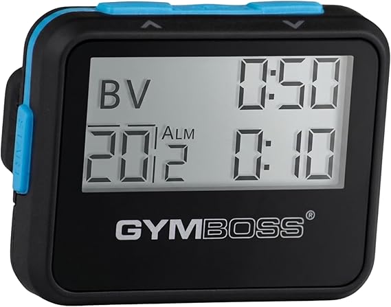 Gymboss Interval Timer and Stopwatch – Soft Coating Black/Blue