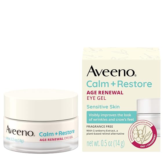 Aveeno Calm + Restore Age Renewal Eye Gel, Fragrance Free, 0.5 oz