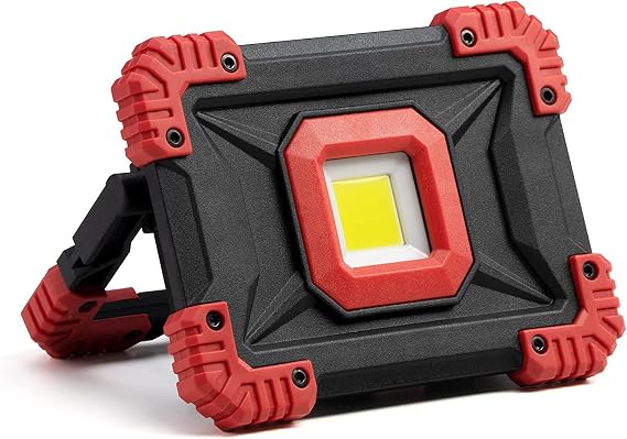 LED Work Light Rechargeable,20W 1400 LM Super Bright Waterproof COB Flood Lights with Portable Handle for Camping Hiking Fishing Emergency Car Repairing.Red, 6.4''x4.5''x1.8''