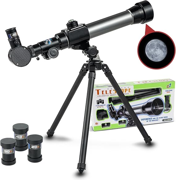 Ideal Swan Telescope for Kids 8-12 - Beginner Astronomy Spyglass Telescopic