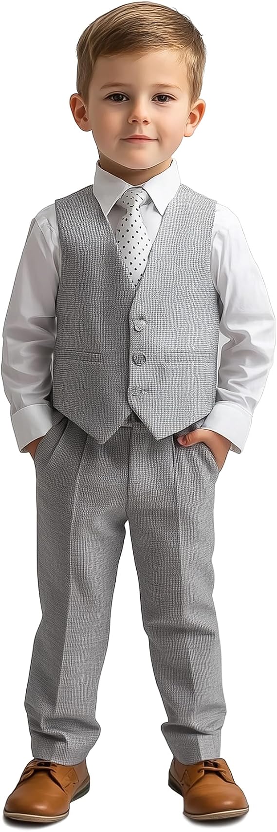 Haggar Boys' 4-piece Vest, Dress Shirt & Tie Set