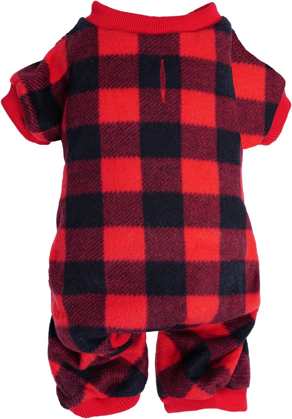 Pet Christmas Pajamas Red Black Buffalo Plaid Jumpsuit Dog Cat Soft Winter Clothes Puppy Doggie Checkered Sweater Apparel Small