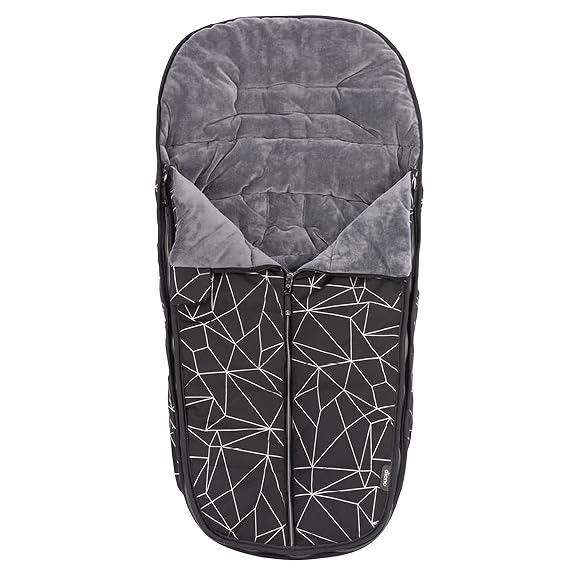 Diono Luxury All Weather Stroller Footmuff, Universal Fit from Baby to Toddler with Cozy Super Soft Padding, Weatherproof, Water Resistant Lining, Black Platinum