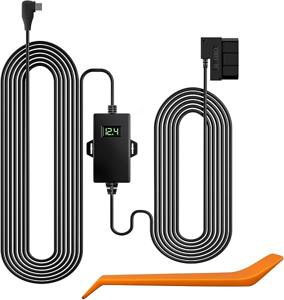 WOLFBOX USB C Hardwire Kit OBD, Hard Wire Car Charger Cable Kit 12V-24V to 5V, Avoid Dash Cam Battery Drain, Suitable for G840S/G930/G840H/G850/G850PRO/X5/X5 DUO/i07/i17/X3 Dash Cam