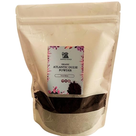 Seaweed Kings Dulse Powder Raw Atlantic Dulse Seaweed, Mini Flakes, Perfect for Snacking, Seasoning, Soups & Salads - 100% Pure and WIldcrafted, Non-GMO - 8oz