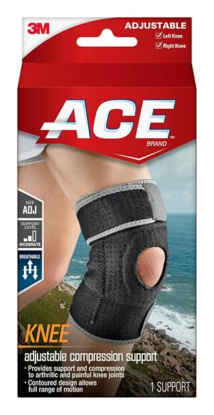 ACE Adjustable Knee Brace, Provides Support & Compression to Arthritic and Painful Knee Joints