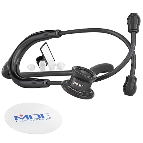 MDF Instruments MD One Stainless Steel Premium Dual Head Infant-Neonatal Stethoscope (MDF777I-BO) - All Black
